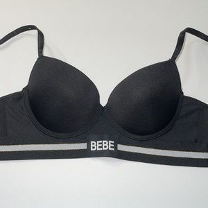 Bebe Logo Push Up Underwire Padded 3 Hooks Bra. NWT